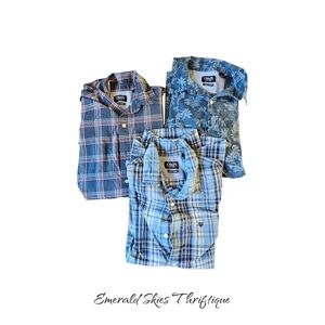Lot Of 3 Chaps Easy Care Men's‎ Short Sleeve Button Down Shirts
